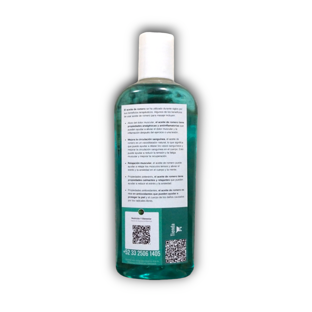 Aceite de Romero 250 ml información de etiqueta