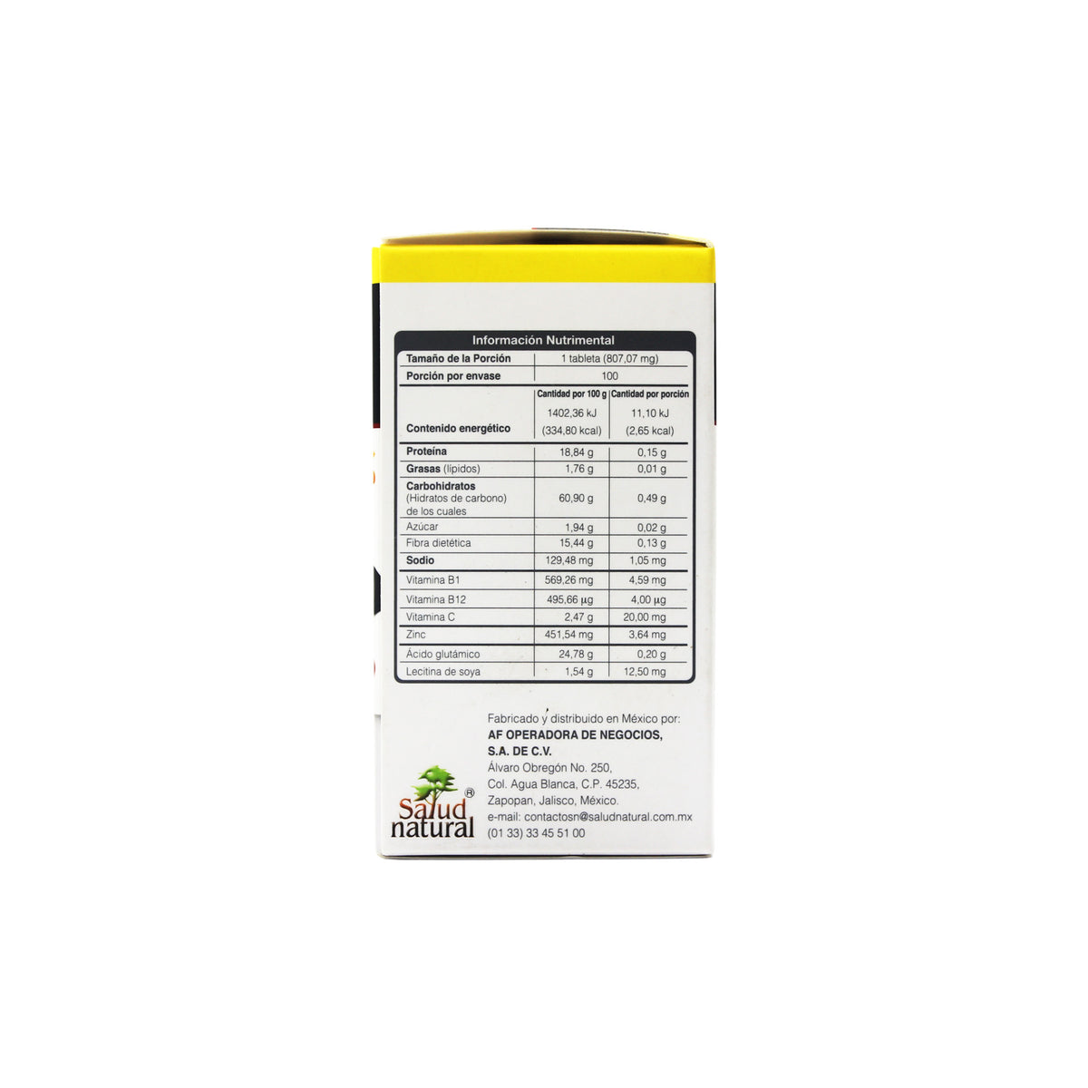 ActiKroll Salud Natural - información nutrimental