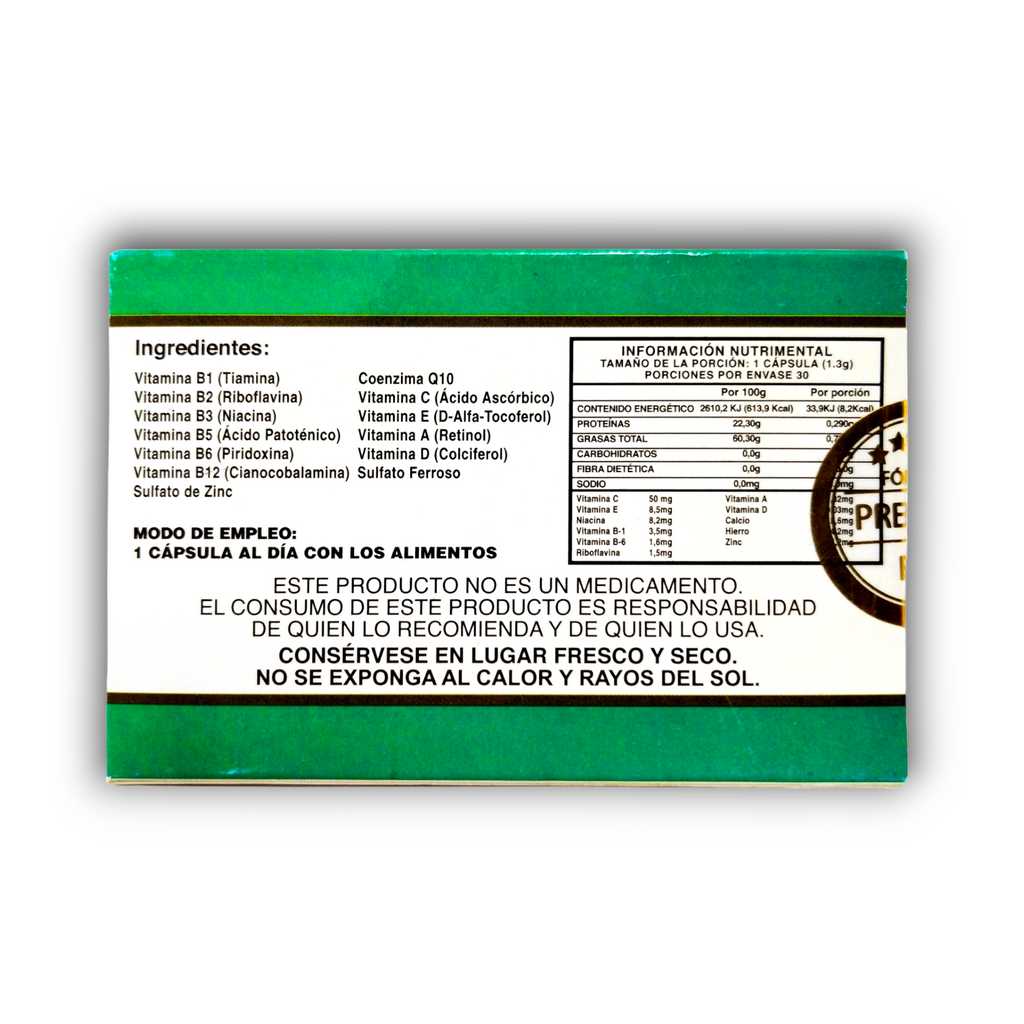Ingredientes e información nutrimental Alexjenny Complejo B