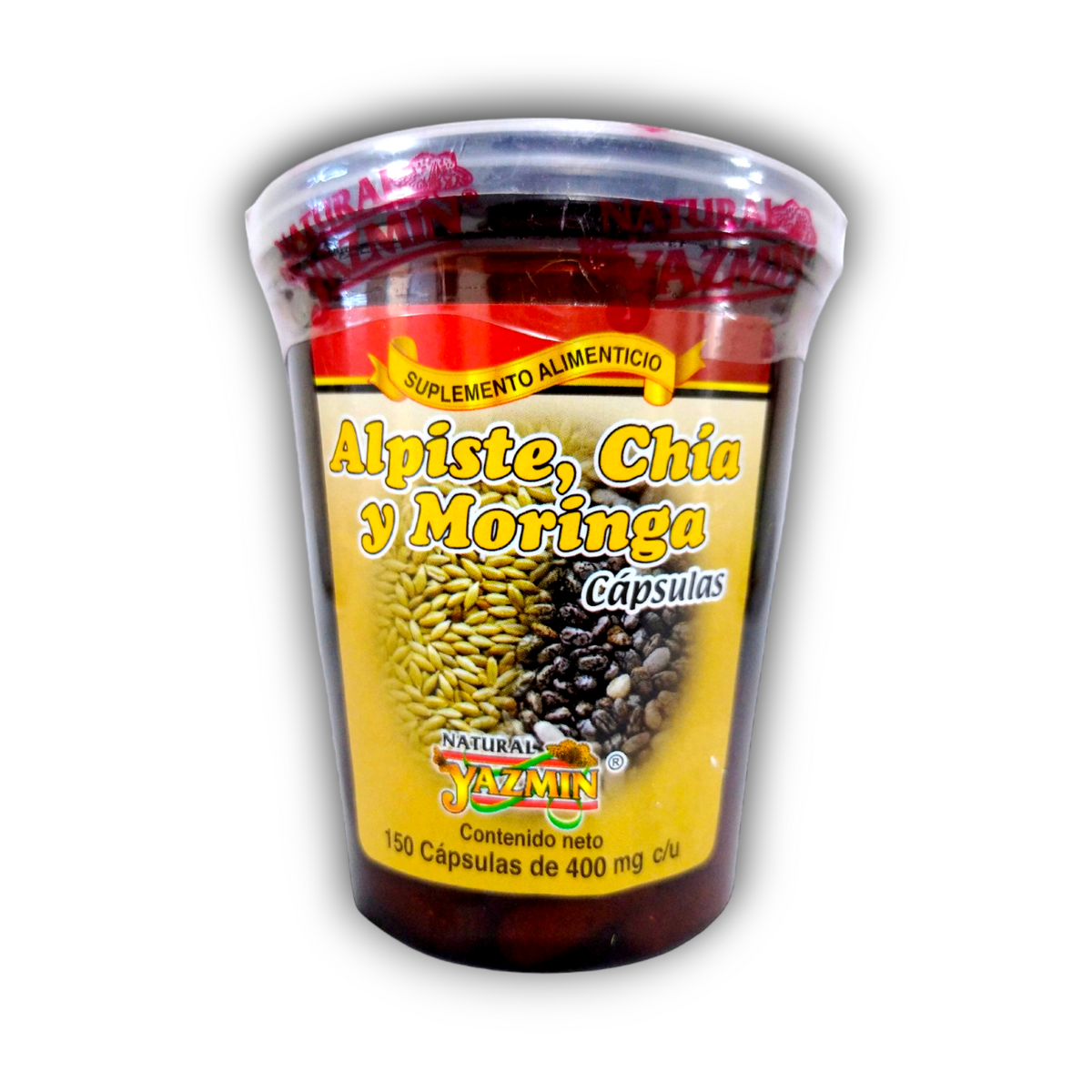 Alpiste Chía y Moringa Natural Yazmín 150 cápsulas de 400 mg
