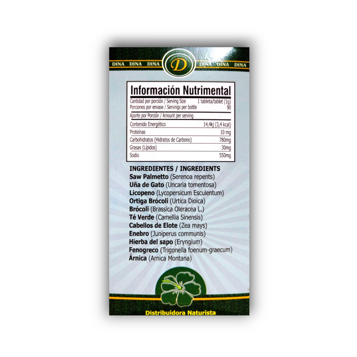 Buenaprost ingredientes e información nutrimental