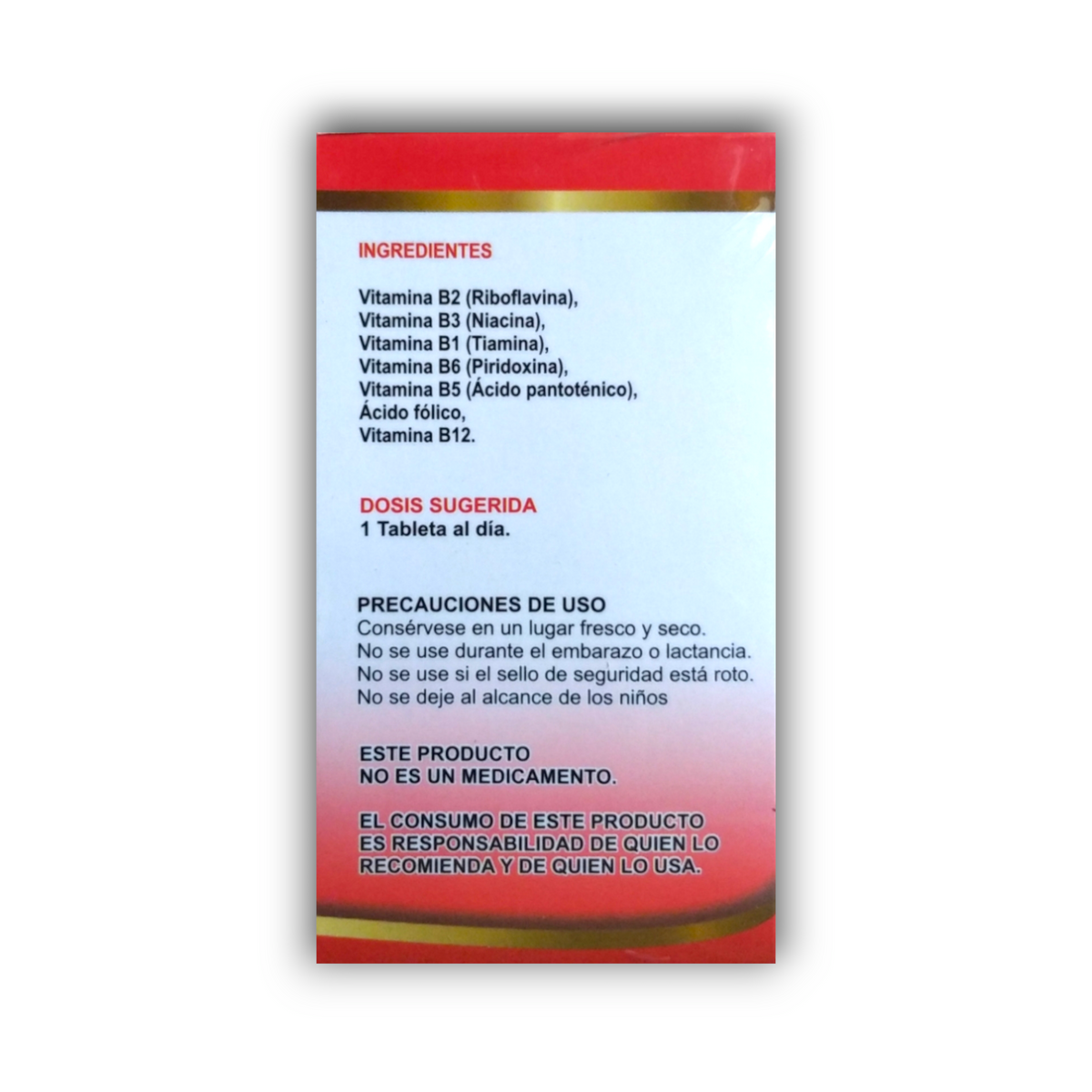 Complejo B Fusión Natural ingredientes y dosis