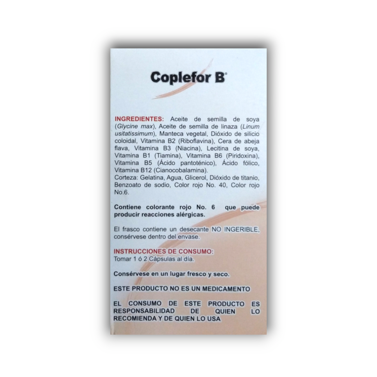 Coplefor B CMD ingredientes e instrucciones de consumo