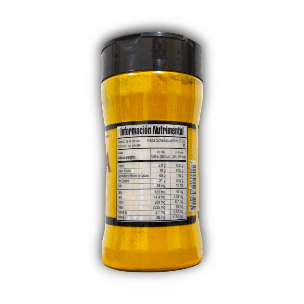 Cúrcuma orgánica Natural Yazmín información nutrimental