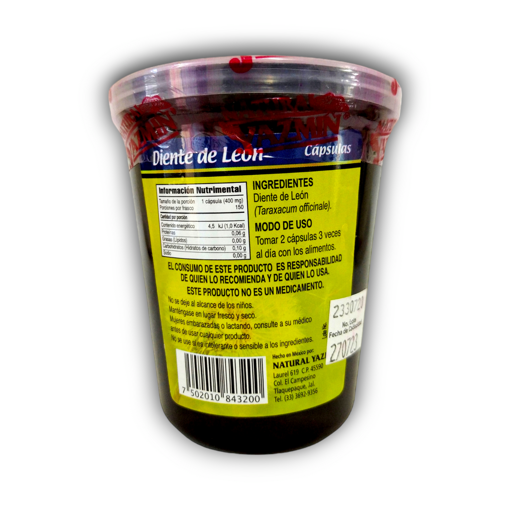 Diente de León Natural Yazmín ingredientes y modo de uso