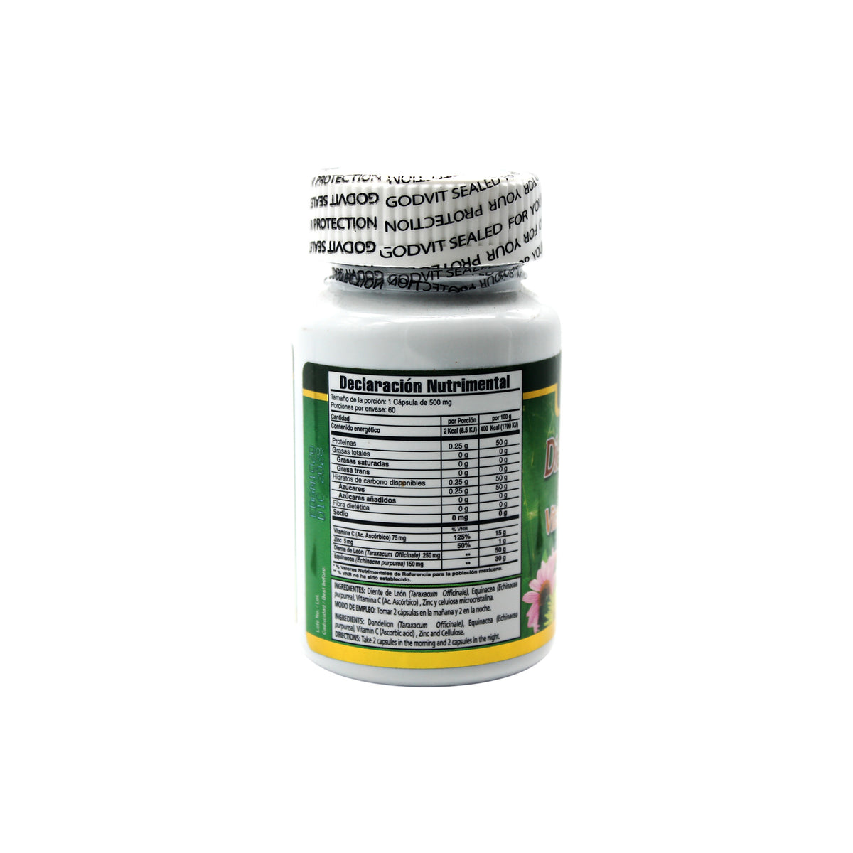 Diente de León Godvit - información nutrimental