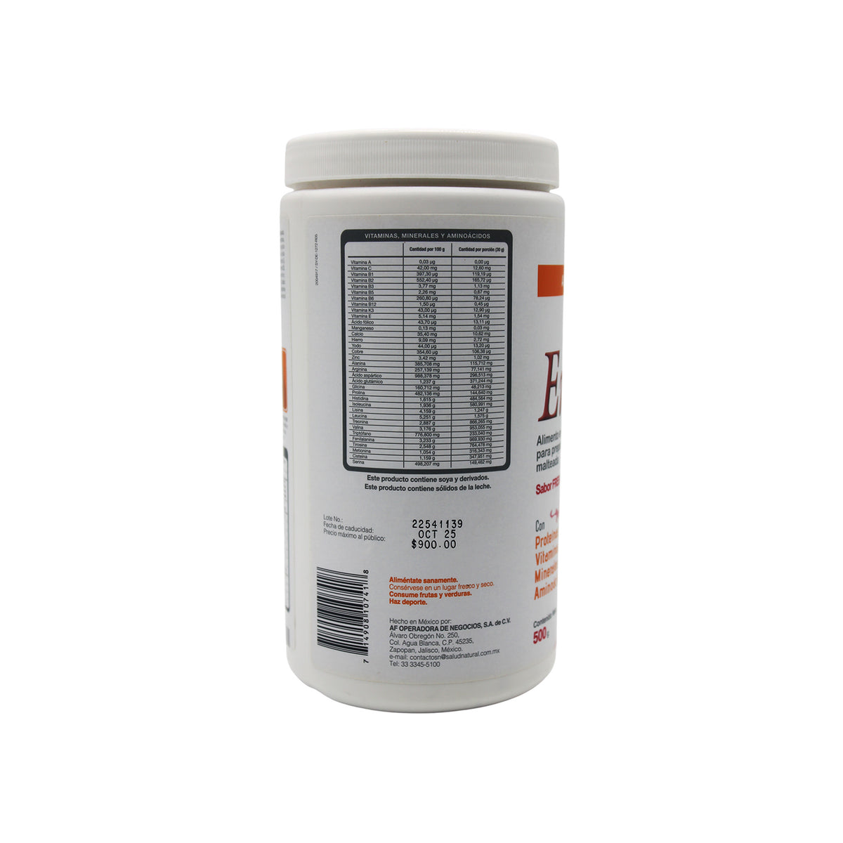 Enersoy - información nutrimental