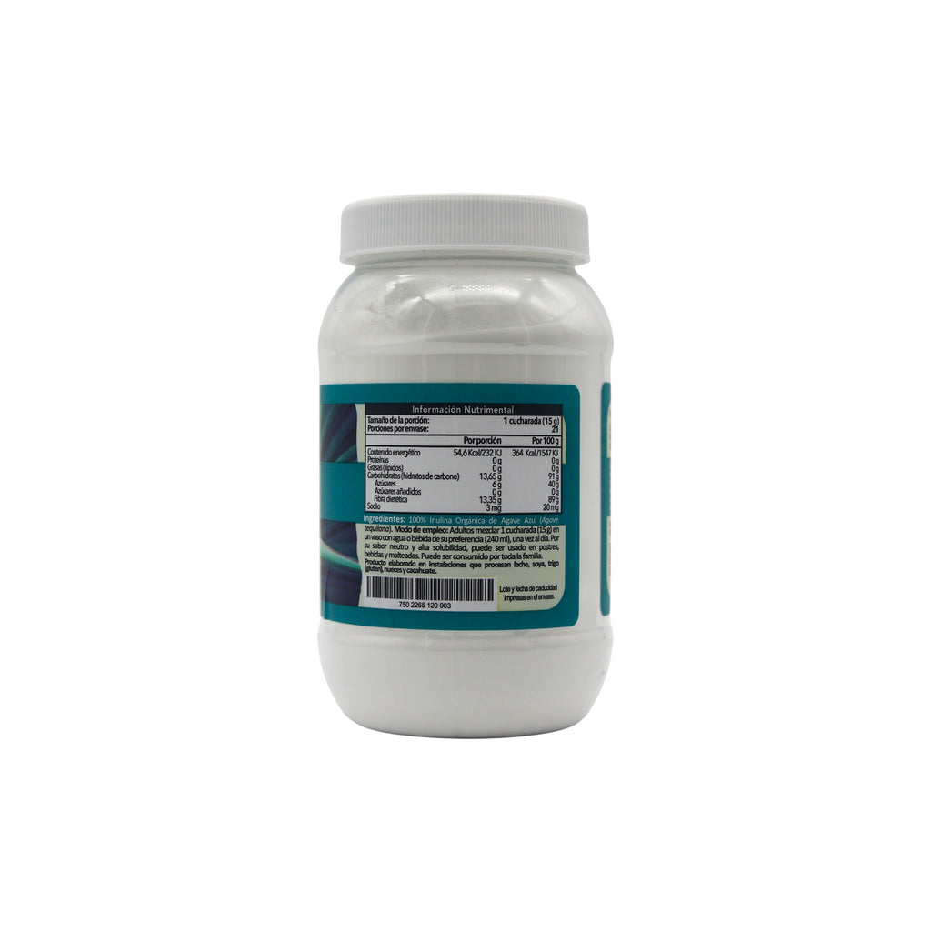 Información nutrimental Inulina de agave Pasiguaro 320 g