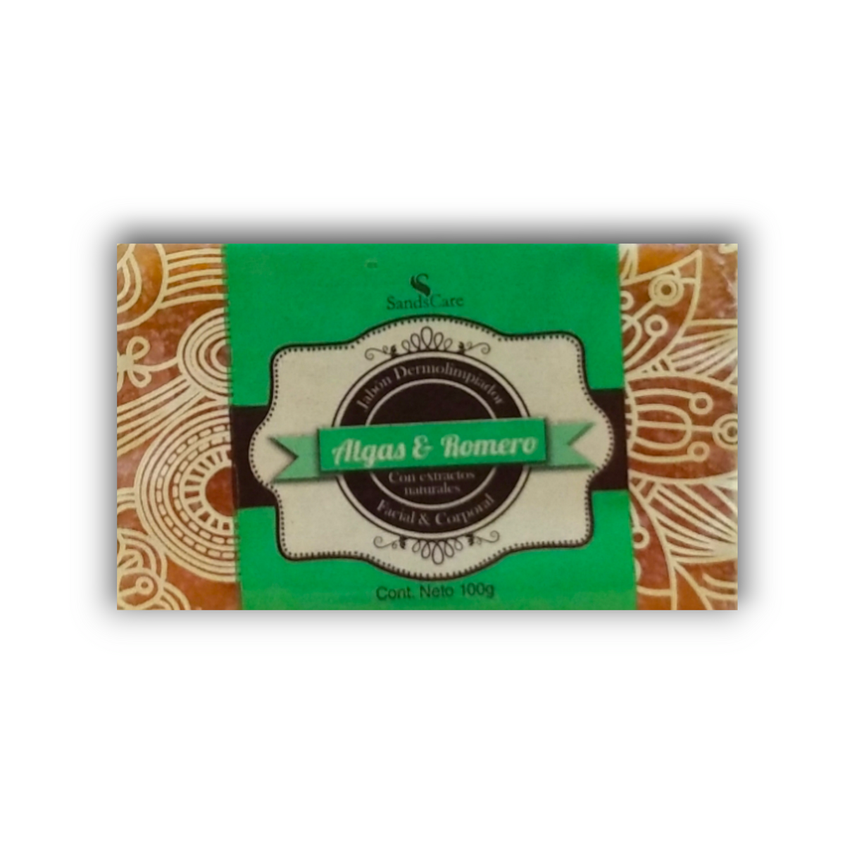 Jabón dermolimpiador Algas y Romero SandsCare 100 g - frente