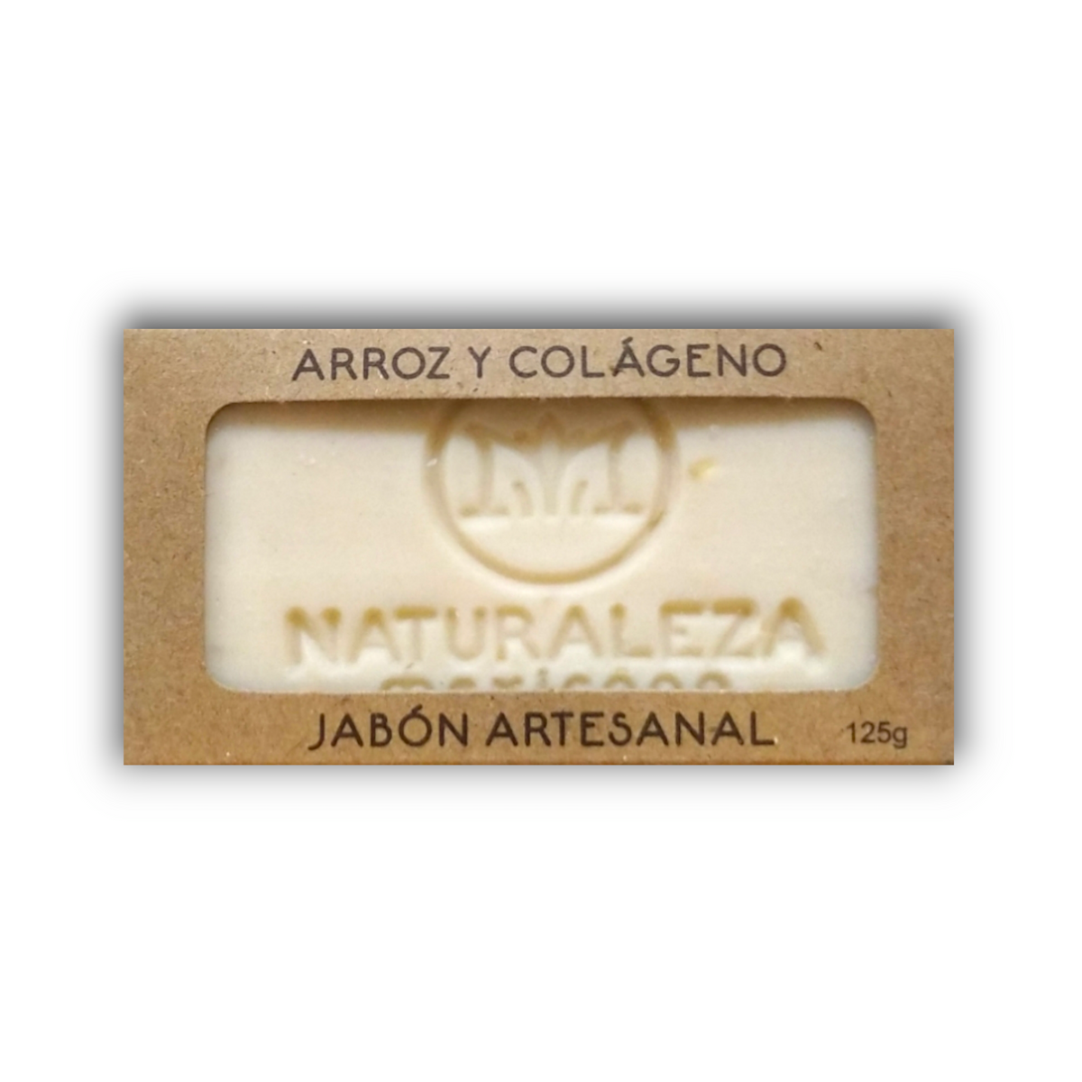 Jabón artesanal Arroz y Colágeno Naturaleza Mexicana 125 g - frente