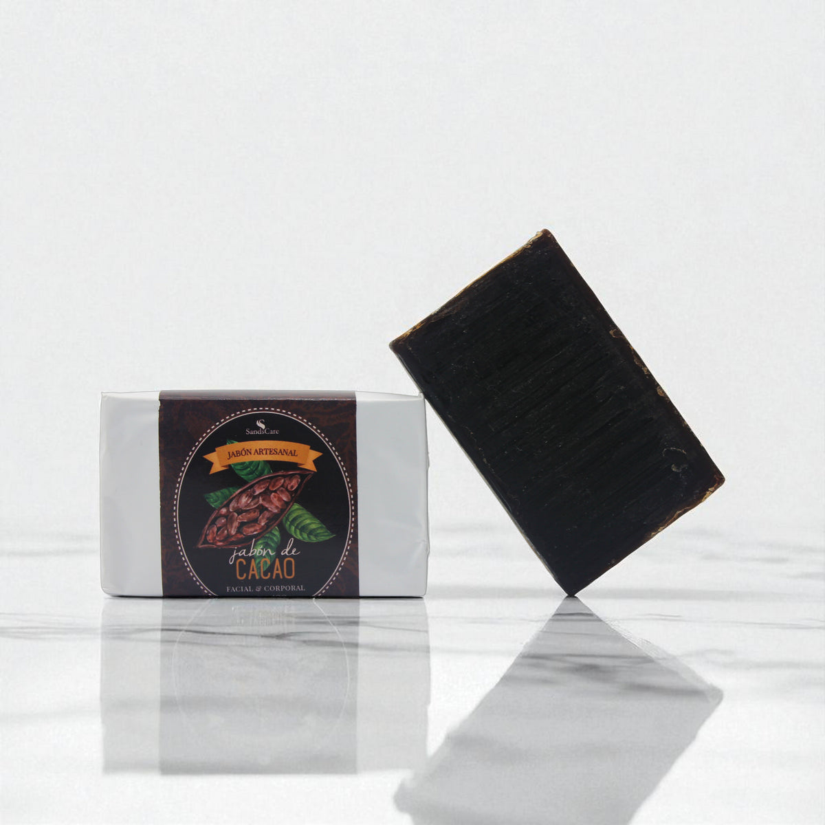 Jabón artesanal de cacao SandsCare para rostro y cuerpo