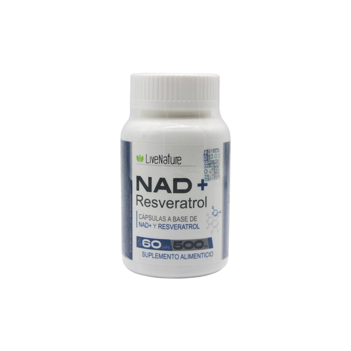 NAD+ Resveratrol LiveNature - frente