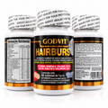 Paquete 3 frascos GODVIT Hairburs 60 tabletas cada uno fondo blanco