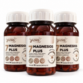 Paquete de tres frascos 7 Magnesios Plus Natural Yazmin, fondo blanco, 270 cápsulas