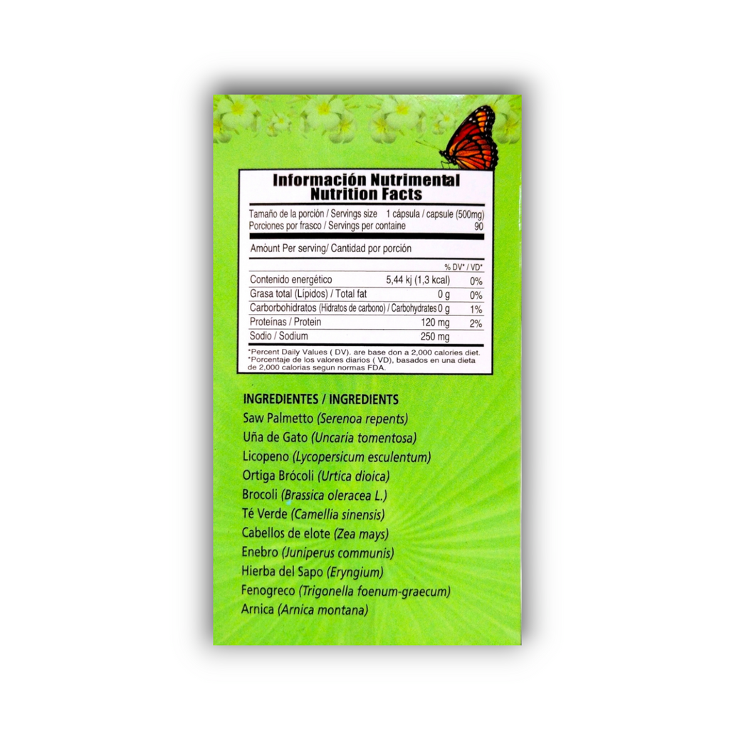 Prostasin Reinforced Natural Yazmín información de etiqueta