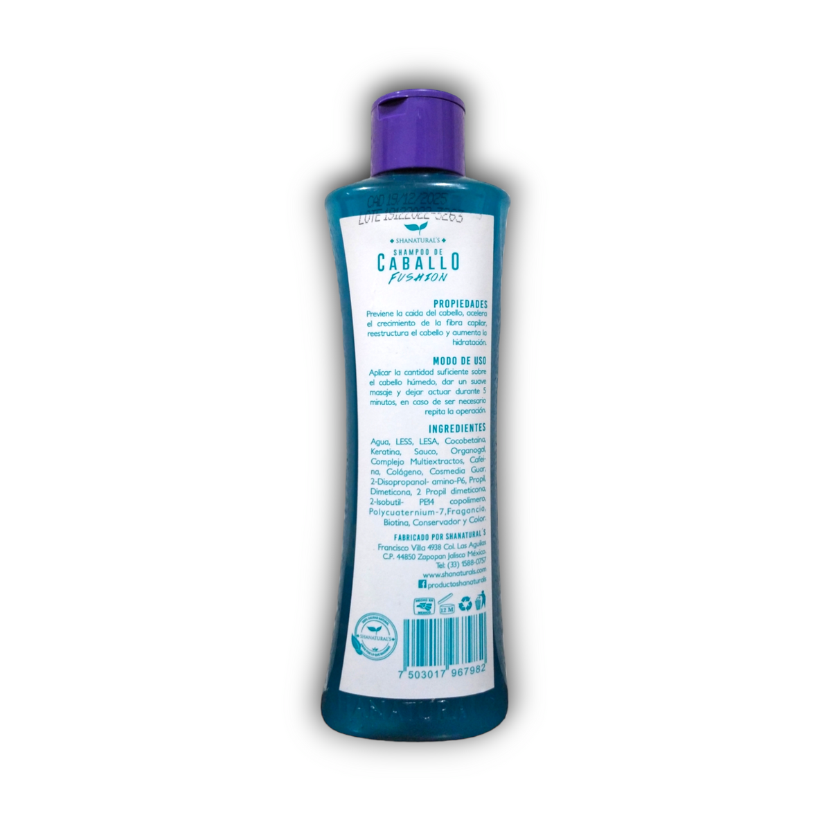 Shanaturals Shampoo de Caballo Fushion ingredientes y modo de uso