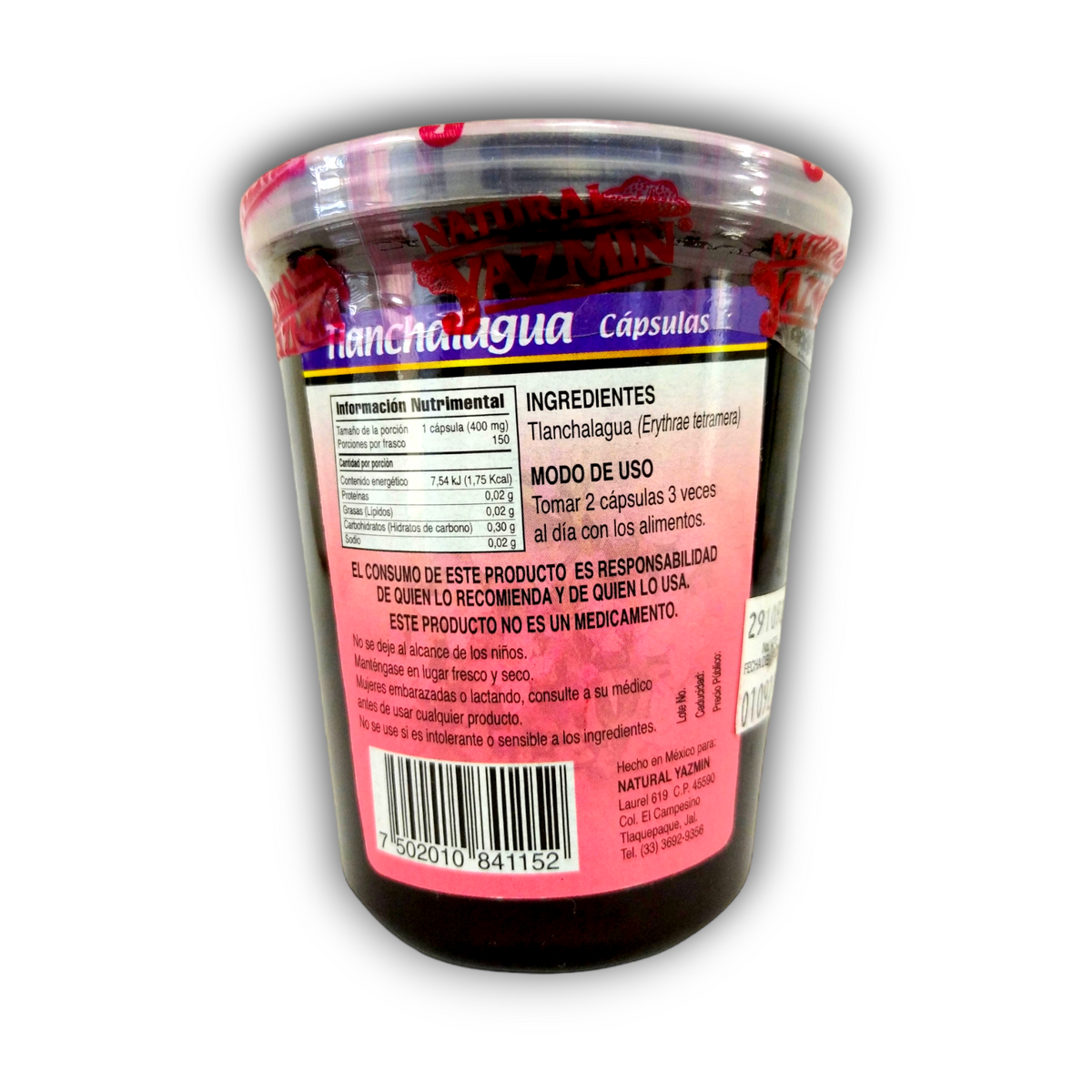 Tlanchalagua Natural Yazmín ingredientes y modo de uso